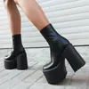 Plateau-Stiefeletten für Damen, 2022, Winter, Markendesign, tolle Qualität, Gothic-Stil, bequem, cool, Straße, Damenschuhe, Stiefel, große Größe 43