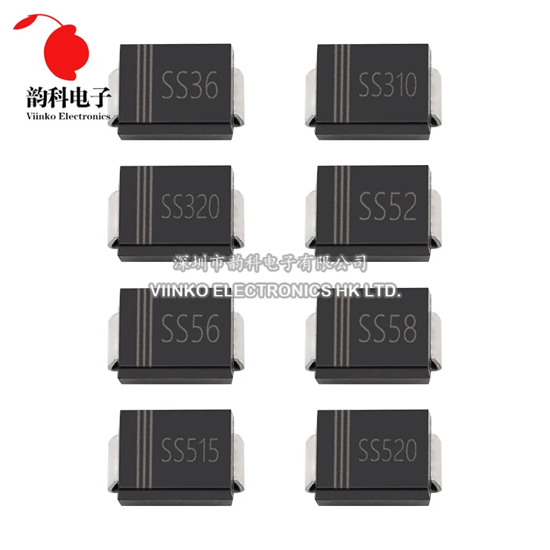 50 stücke smb schottky gleich richter diode ss24 ss26 ss34 ss36 ss310 ss315 ss320 ss52 ss54 ss56 ss510 ss520 DO-214AA Image