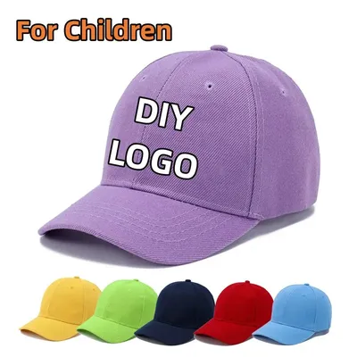 Children baby Custom Logo Baseball Cap Kids Boy Girls Embroidery Sun hat Simple Print Trucker