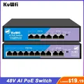 KuWFi 48V PoE Switch 4/8 Port POE 10/100Mbps Fast Ethernet Switch IEEE802.3AF/AT Extend Up to 250m