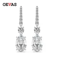 OEVAS Luxury 100% 925 Sterling Silver 7 CT Created Moissanite Citrine Gemstone Drop Dangle Earrings