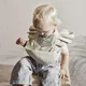 INS Nordic Style Baby Bibs Waterproof Short Sleeve with Pocket Feeding Waterproof Bib Easy Clean