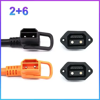 E-BIKE 8Pin 2+6 Battery Connector Scooter Socket Electric Bike Charging Port Cable IP67 30-50A Male