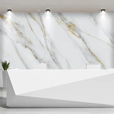 Custom Foto Tapete Moderne Jazz Weiß Marmor Fresko 3D Goldene Streifen Stein Textur Wandbild Büro Empfang 3D Wand Malerei Image