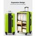 Green Long Travel Luggage Expandable Hardside Spinner Wheel, Expandable 3 Piece Set Suitcase with TSA Lock Spinner/ Trunk Sets