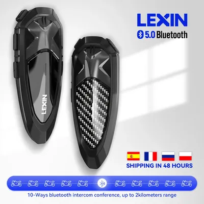 Lexin LX-GTX Intercom Motorrad 2 Casques Bluetooth Eine Taste Paarung Helm Headsets, sprechen & Musik hören Zur Gleichen Zeit Image