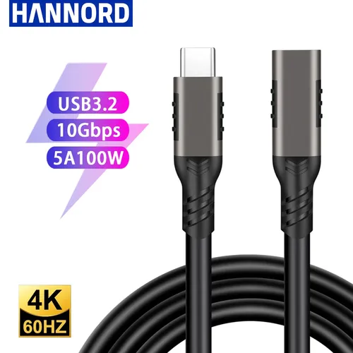 USB C 3 2 Verlängerung Kabel 100W PD 5A Typ C Verlängerung Kabel 4K @ 60Hz 10Gbps thunderbolt 3 Für