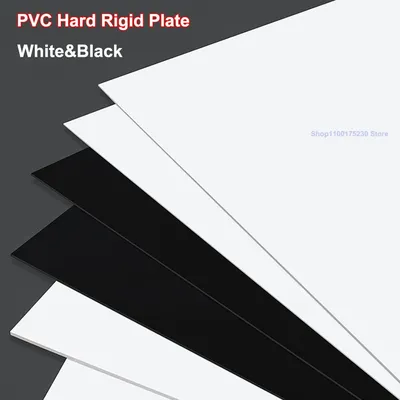 Hartes, starres PVC-Brett, weiß, schwarz, glänzendes Kunststoffblech, wasserdichtes Laminat, Vinyl, Image