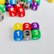6Pieces Number 1 2 3 1 2 3 D6 14mm Acrylic Dice 6-sides Dices For Board Game Cubes 6 Colors
