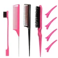 8pcs/lot Hair Styling Comb Set Teasing Hair Brush Triple Teasing Comb Rat Tail Comb Edge Brush Braid