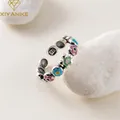 XIYANIKE Thai Silber Farbige Tropft Blumen Manschette Ringe Für Frauen Mädchen Mode Neue Schmuck