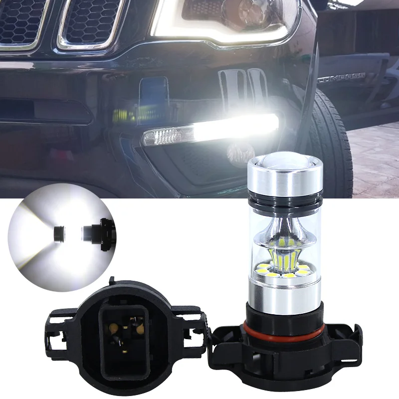 2 Stück Xenon-Weiße 5202 PSX24W LED-Lampen für Jeep Compass 2017 2018 2019 LED-Tagfahrlicht Canbus Fehlerfrei DRL-Lampe Image