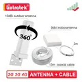 2G 3G 4G LTE GSM UMTS 360° Antenna Kit Outdoor + Indoor + Coaxial Cable for Cell Mobile Phone Signal