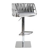 Statements By J 40"H Stainless Steel/Velvet Milano Adjustable Swivel Counter Bar Chair, Modern Bar Furniture