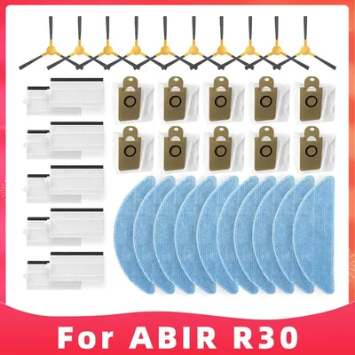 Kompatibel für ABIR R30 Seiten bürste Hepa Filter Mop Tücher Lappen Staubbeutel Roboter Staubsauger Image