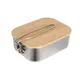 Outdoor tragbare Picknick Lunchbox Edelstahl Camping Kochset Camping Grill Suppen topf Bambus Holz