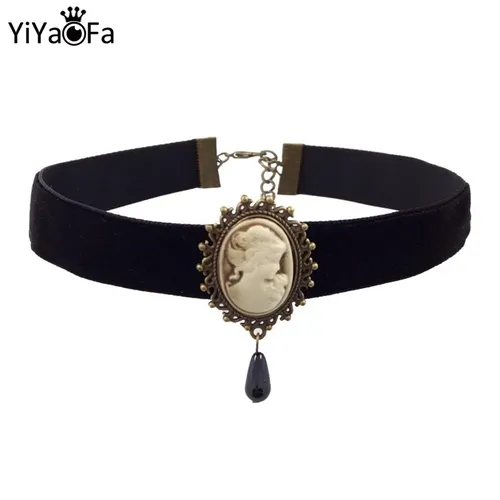 YiYaoFa Choker Halskette für Frauen Zubehör Gothic Party Schmuck Vintage Aussage Halskette &