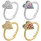 ZHUKOU 2021 NEUE gold farbe Ringe für Frauen CZ kristall herz form ringe Hochzeit Band schmuck ringe