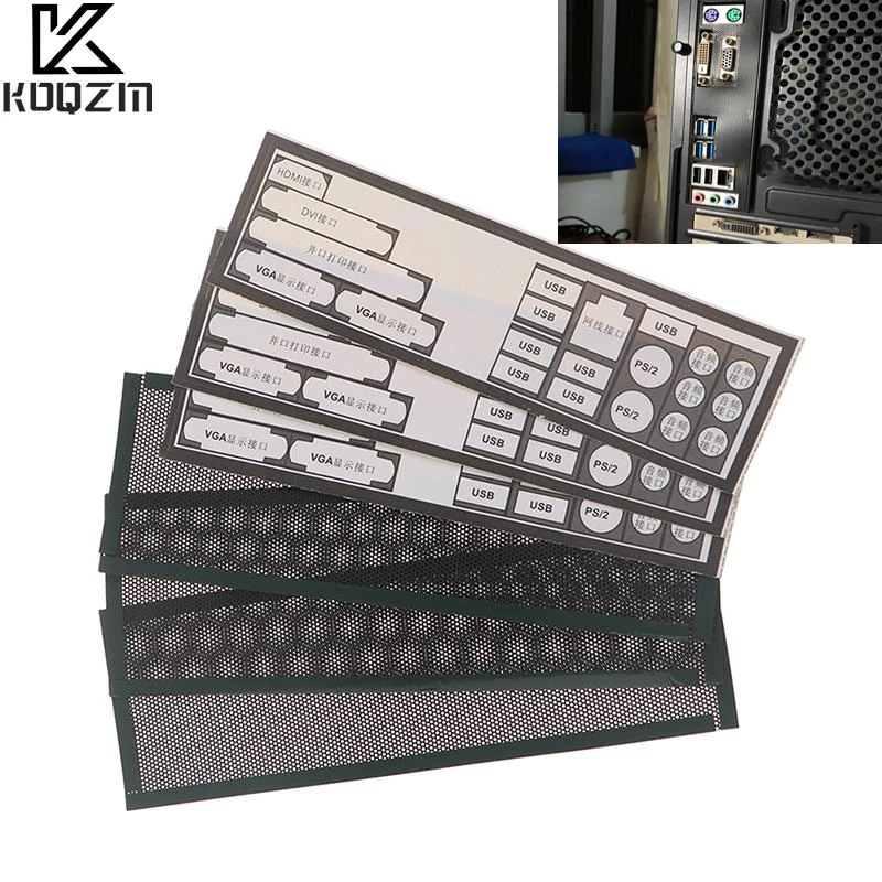 3 Stück PVC-Staub filter Universal DIY Shield Rück platte für Computer gehäuse i/o Image