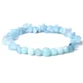 Natürliche Blau Aquamarine Perlen Armband Runde Stein Armband Frauen Mode Chip Kristall Perlen