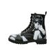 Schnürboots DOGO "Damen Boots" Gr. 37, Normalschaft, schwarz (schwarz, rot) Damen Schuhe Schnürstiefeletten Vegan