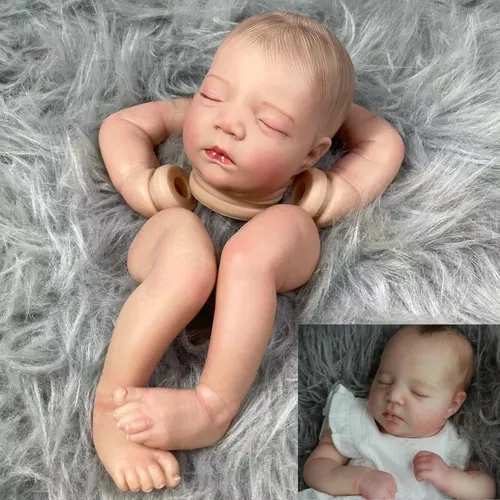 20 Zoll 3d gemalte Haut Kit wieder geborene Baby puppe Form mit Haaren und Wimpern realistischer