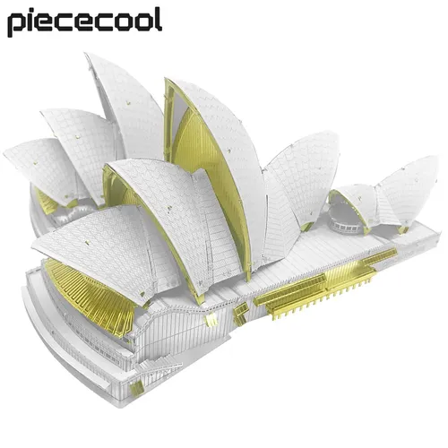Piececool 3D Metall Puzzle Sydney Opera House Modell Gebäude Kits Montage DIY Spielzeug Jigsaw für
