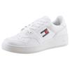 Sneaker TOMMY JEANS "TJM RETRO BASKET ESS", Herren, Gr. 43, weiß, Leder, Textil, unifarben, sportlich, Schuhe, Freizeitschuh, Halbschuh, Schnürschuh, im Basket-Style