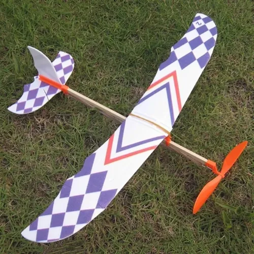 Rubber Band Powered Segelflugzeug Fliegen Flugzeug Flugzeug Modell DIY Montage Spielzeug Kind