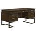 Coaster Furniture Marshall 6-drawer Executive Desk Dark Walnut and Gunmetal