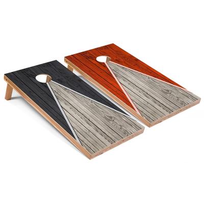 Dark Grey and Orange Pyramid Outdoor Cornhole Set