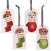 Merry Woofmas Tag Ornament 4 Asstd. - 2.50"L x 0.25"W x 4.50"H