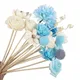 20 Stück blaue Serie Blume Rattan Sticks feuerlose Düfte Schilf Diffusor Stick DIY Ornamente