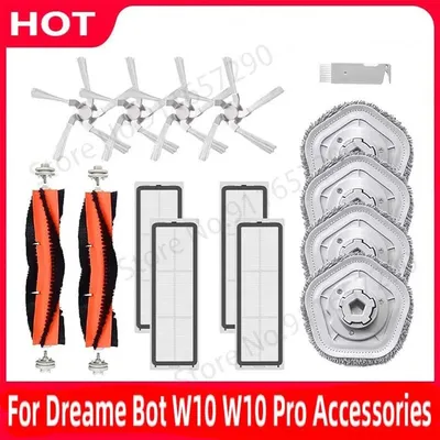 Für Dreame Bot W10 / W10 Pro Ersatzteile Hauptbürste Seitenbürste Waschbar Hepa-Filter Mopp Tuch Image