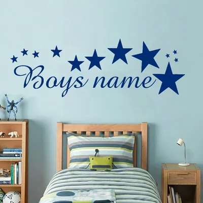 Jungen Name Wand Decals Custom Name Mit Sterne Dekoration Kinder Schlafzimmer Selbst-adhesive Vinyl