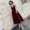 Ladybeauty Kurze Abendkleid 2020 EINE Linie samt Mädchen Party Kleid Vintage Prom Kleider