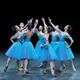 Lange Romantische Ballett Tutu Blau Ballett Kleid Leistung Kleidung Swan See Ballerine Femme Kinder