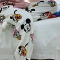 Disney Mickey Maus Neue Stil Flanell Pyjamas Hosen Weiß Frauen Weiche Plüsch Hosen Y2k Kleidung
