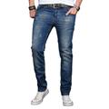 Slim-fit-Jeans ALESSANDRO SALVARINI "ASLuca" Gr. W33 L32, Länge 32, blau (as045) Herren Jeans Slim Fit