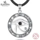 Eudora 925 Sterling Silber Ägypten Auge von Horus Anhänger schwarz Kristall Glück Auge Runen