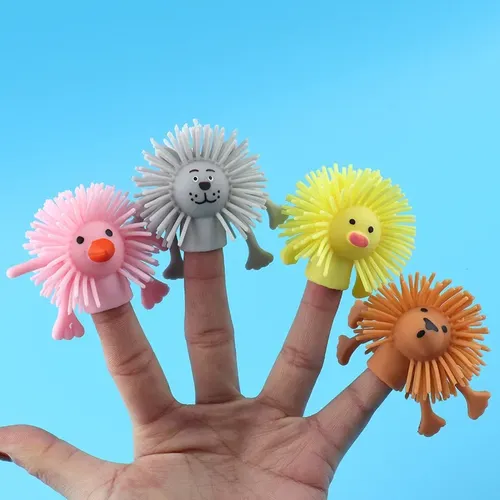 Neuheit Fingerpuppen TPR Gummi Tier Finger Puppen Stretch Stretch Dekompression Lustige Spielzeug