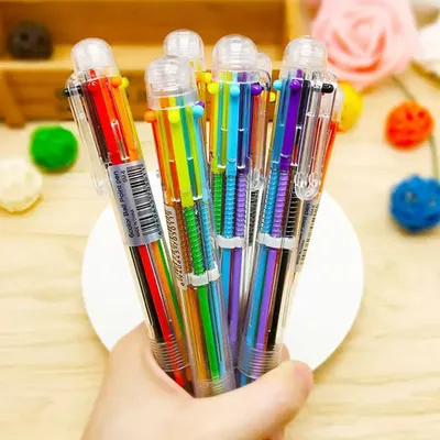 6 Stück Kugelschreiber Marker Korea kreative Schreibwaren Stift 6 Farbe in 1 Kugelschreiber Farbe