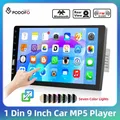 Podofo 1 din mp5 auto stereo radio 9 ''spiegel link bluetooth usb lenkrad fernbedienung fm empfänger