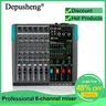 Profession eller audio mixer depusheng mg6 6 kanal sound board konsole dj mixing desk system