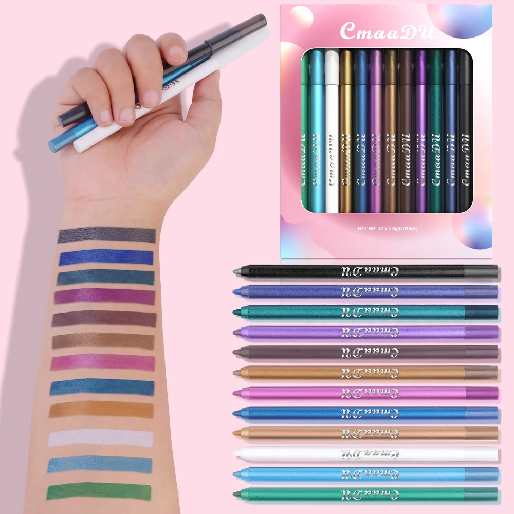 12 Farben langlebiger Eyeliner Bleistift buntes Pigment wasserdichter Eyeliner Make-up Augen kosmetik Beauty Eyeliner Bleistift