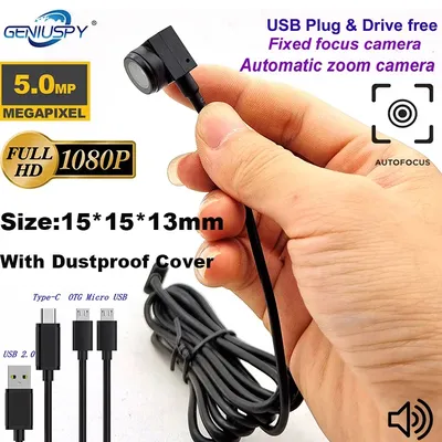 Staubdichte Autofokus- und festes Objektiv, 120-Grad-Überwachungs-Webcam, 5 MP, 2 MP Webcam, Mini-USB-Kamera, Video-Audio-Kamera, Web für PC und Android
