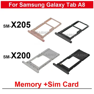 Für Samsung Galaxy Tab A8 10,5" SM-X200 X205 Single Dual Memory SD Karte + Sim Karte Sim Tray Halter Sockel Slot Ersatzteile