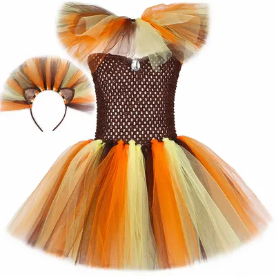 König der Löwen Kostüm Mädchen Urlaub Party Tutu Prinzessin Kleider Phantasie Tier Cosplay Karneval Image