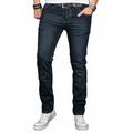 Slim-fit-Jeans ALESSANDRO SALVARINI "ASLuca" Gr. W30 L30, Länge 30, blau (as047) Herren Jeans Slim Fit