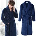 Große 3xl Flanell Robe Kimono Bademantel Kleid Winter Koralle Fleece Nachtwäsche Nachtwäsche lose